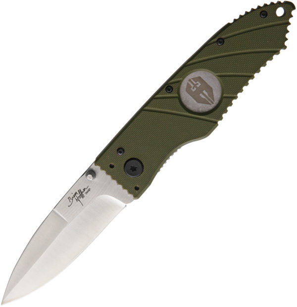 Hoffner Knives Linerlock Olive Smooth Blade (3.5")