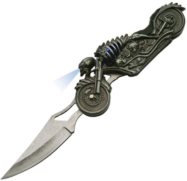 China Made Skull Rider LED Linerlock (2.75")