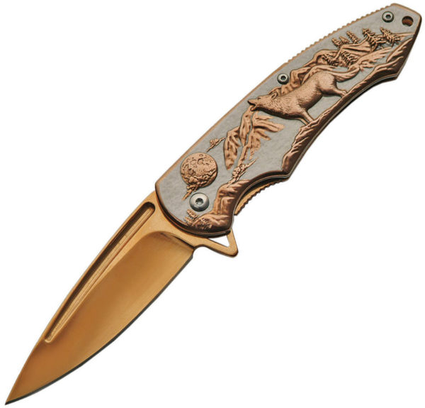 Rite Edge Wolf Framelock A/O Gold (3.25")