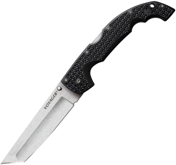 Cold Steel Voyager XL Tri-Ad, CS 29AXT, Cold Steel Voyager XL Tri-Ad Tanto Point Griv-Ex Knife Black(Stonewash,Plain) CS 29AXT