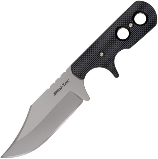 Cold Steel Mini Tac Bowie Neck, CS 49HCF, Cold Steel Mini Tac Bowie Neck Clip Point G10 Black Knife (Bead Blast) CS 49HCF