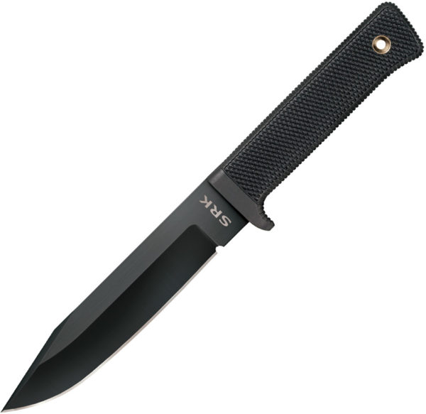 Cold Steel SRK Compact, CS 49LCK, Cold Steel SRK Compact Clip Point Kray-Ex Black Knife (Black Stonewash) CS 49LCK