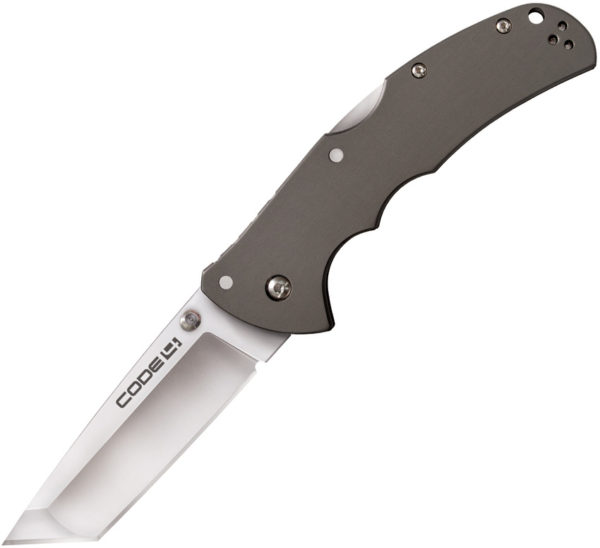 Cold Steel Code-4, CS 58PT, Cold Steel Code-4 Tanto Point Aluminum Gray Knife (Satin) CS 58PT