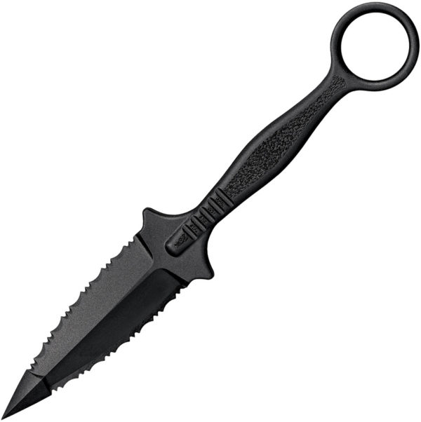 Cold Steel FGX Ring, CS 92FR, Cold Steel FGX Ring Dagger Point Kraton Black Knife (Black Stonewash,Serr) CS 92FR