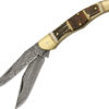 Damascus Filework Folding Hunter