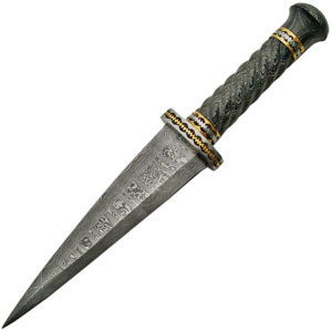 Damascus Dirk Pakkawood Handle