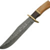 Damascus Olive Wood Damascus Bowie (9.25")
