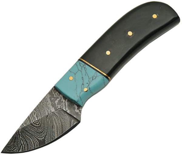 Damascus Skinner Horn Turquoise (2")