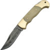 Damascus Lockback Bone (3.25")