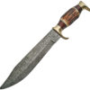 Damascus Stag Bowie Damascus (10.5")