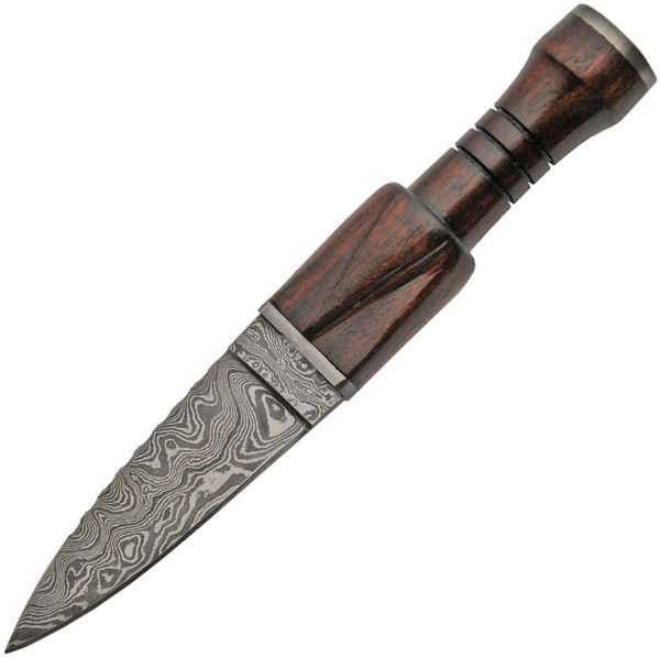 Damascus Sgian Dubh Wood Sheath (4.5")