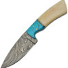 Damascus Fixed Blade Bone (4")