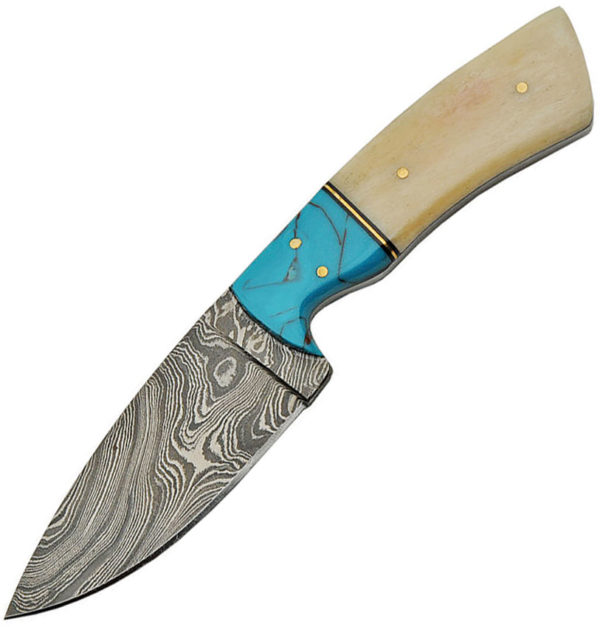 Damascus Fixed Blade Bone (4")