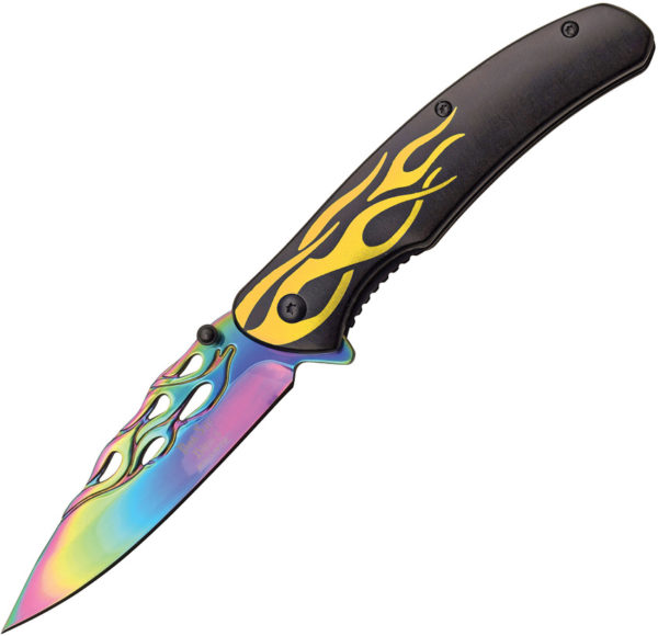 Dark Side Flame Linerlock A/O Yellow (3.5")
