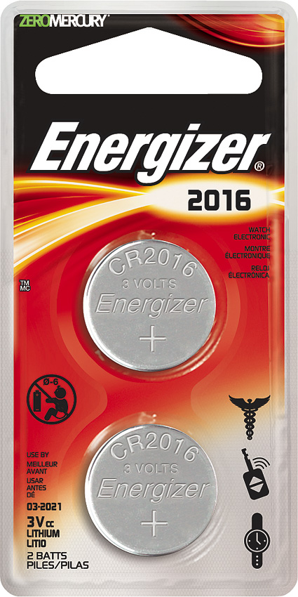 Energizer 2016 3V Battery 2-pack