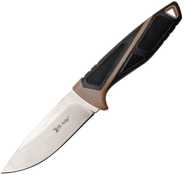 Elk Ridge Fixed Blade,Elk Ridge Fixed Blade Knife, Elk Ridge Fixed Blade Knife Black/Brown (4")