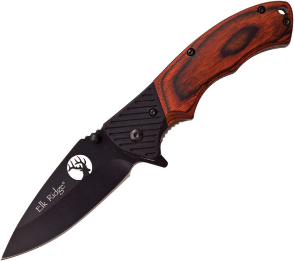 Elk Ridge Linerlock ,Elk Ridge Linerlock Knife Brown,Elk Ridge Linerlock Knife Brown Wood (3.25")