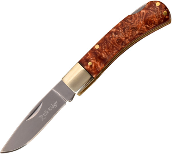 Elk Ridge Lockback ,Elk Ridge Lockback Knife Brown,Elk Ridge Lockback Knife Brown Resin (2.25")