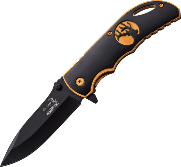 Elk Ridge Linerlock A/O Knife Black (3.5") Elk Ridge Linerlock A/O Knife Black (3.5")