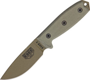 ESEE 3 Dark Earth Plain Edge fixed blade knife (3.75″)