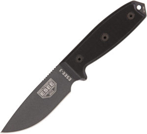 ESEE 3 Black Micarta handle with black Sheath (3.88″, Black)