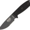 ESEE 3 Black Micarta Handle (3.75″, Black, Serrated)