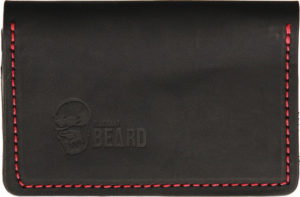 Flagrant Beard Wallet Black Red Stitched