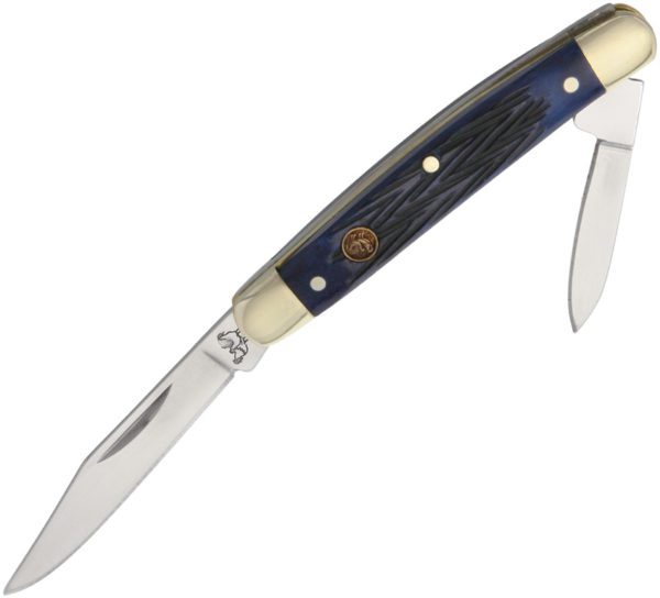 Hen & Rooster Pen Knife Blue Pick Bone