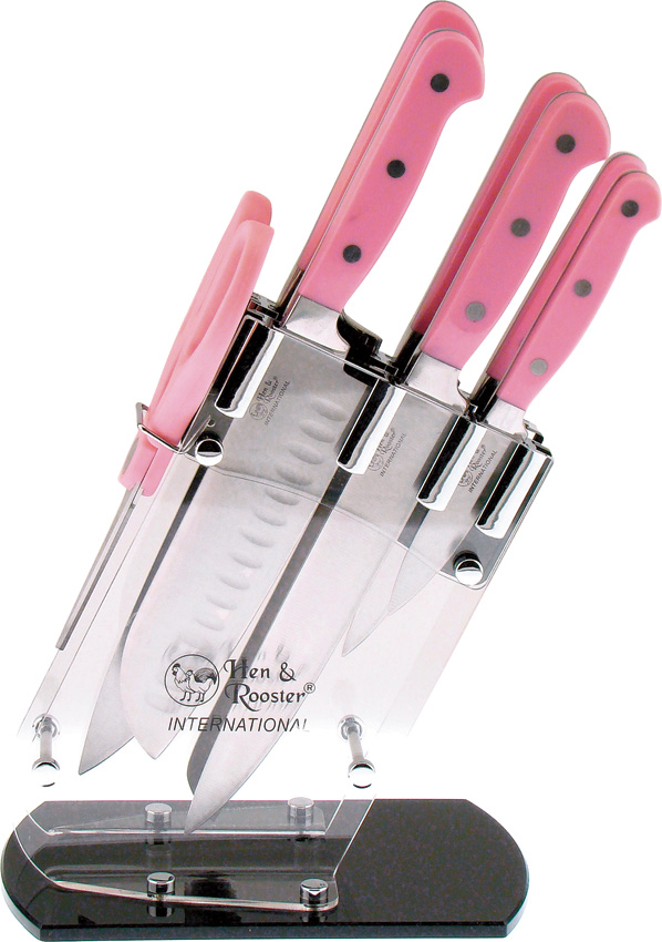 Hen & Rooster Int Seven Piece Kitchen Set Pink Hen & Rooster Int Seven Piece Kitchen Set Pink