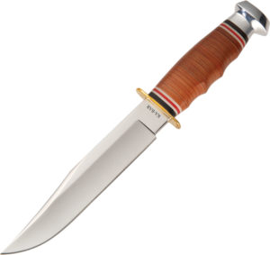 Ka-Bar Bowie Leather Handled Knife (7″)