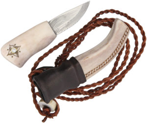 Karesuando Kniven Damascus Neck Knife (1.125″)