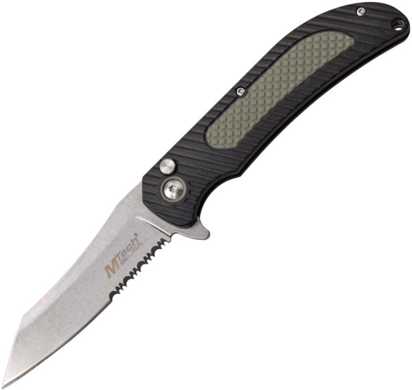 MTech Button Lock Knife , MTech Button Lock Knife Gray Rubber (3.5")