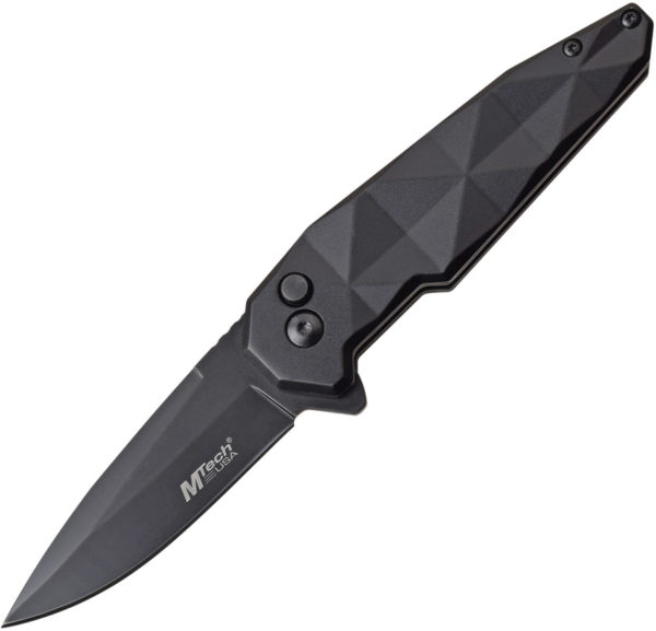 MTech Button Lock Knife Black (3")