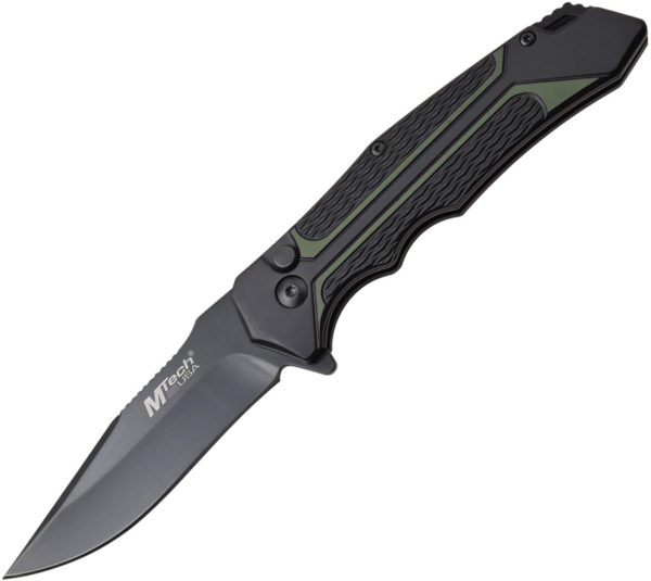 MTech Button ,MTech Button Lock Knife Green, MTech Button Lock Knife Green (3.5")
