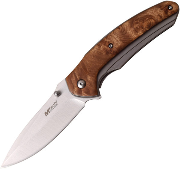 MTech Framelock , MTech Framelock Knife Burl Wood (3.5")
