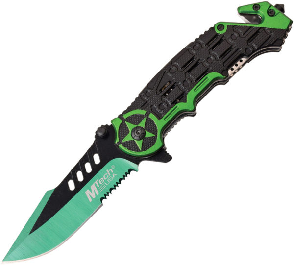 MTech Linerlock A/O Knife, MTech Linerlock A/O Knife Green (3.5")