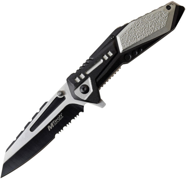 MTech Linerlock A/O , MTech Linerlock A/O Knife Gray Serrated (3.75")