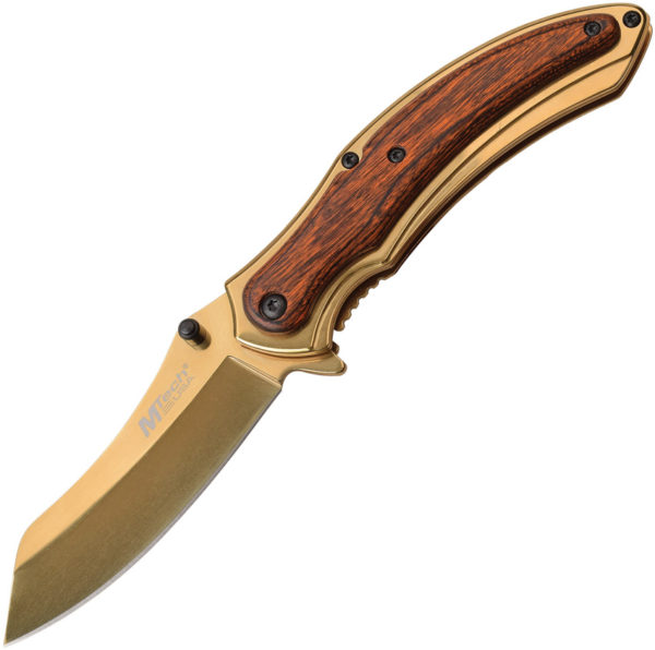 MTech Framelock A/O Knife Gold/Brown (3.25")