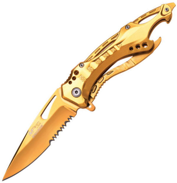MTech Linerlock A/O Knife, MTech Linerlock A/O Knife Gold (3.25")