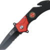 MTech Fire Department Rescue A/O Knife Red (3.25")