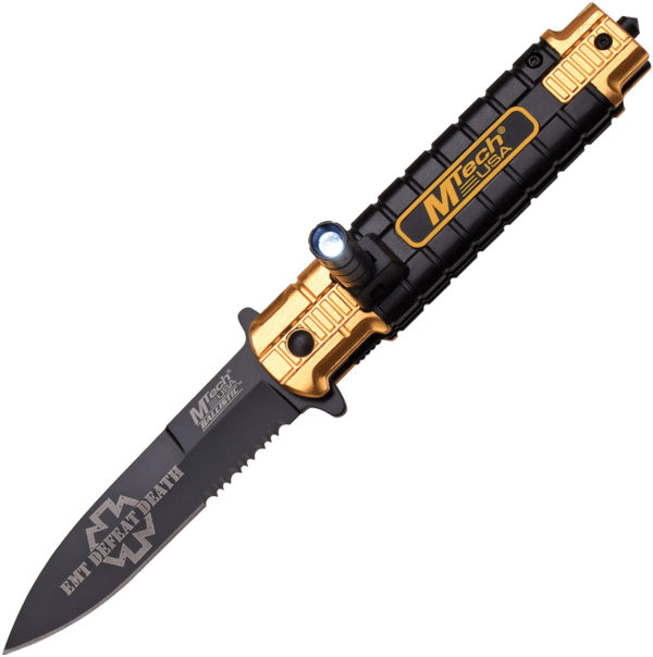 MTech LED Linerlock A/O Knife Serrated (3.63") MTech LED Linerlock A/O Knife Serrated (3.63")