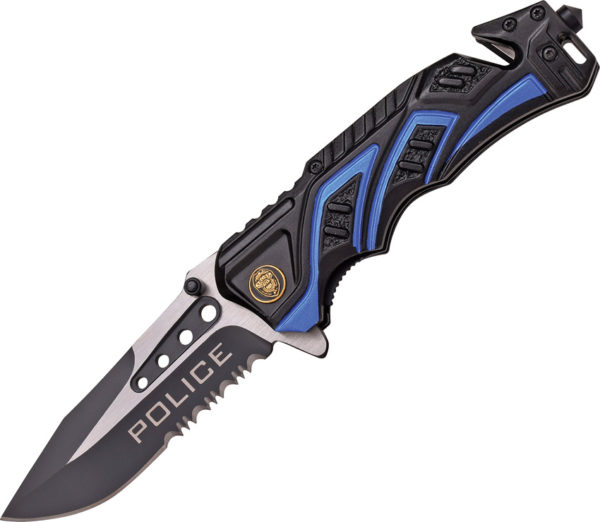 MTech Rescue Linerlock Police A/O Knife (3.38") MTech Rescue Linerlock Police A/O Knife (3.38")