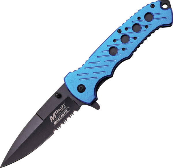 MTech Linerlock A/O Knife Blue Serrated (3.75") MTech Linerlock A/O Knife Blue Serrated (3.75")
