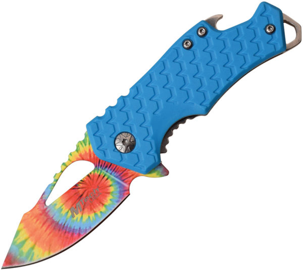 MTech Tie Dye Framelock , MTech Tie Dye Framelock Blue A/O Knife (2.25")