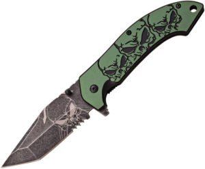 MTech Skull Linerlock A/O Green (3.5″)