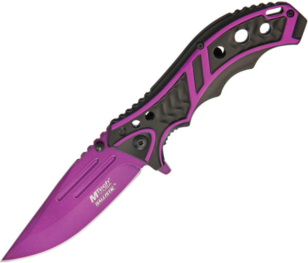 MTech Linerlock Black , MTech Linerlock Black/Purple A/O Knife (3.63")