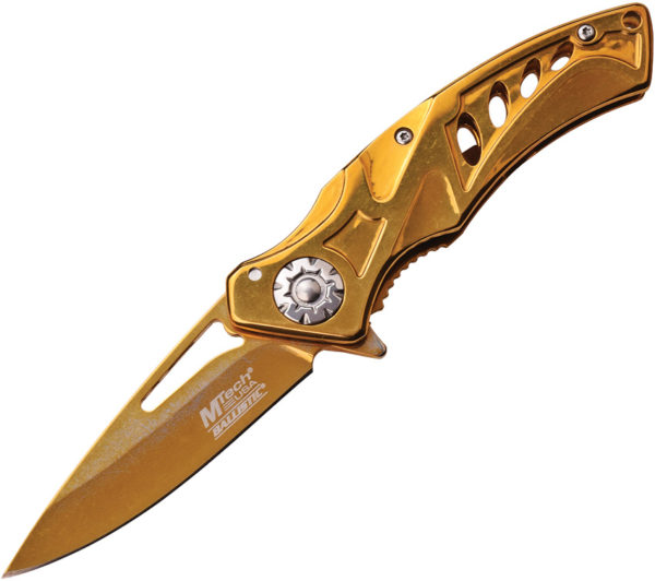 MTech Linerlock A/O Gold , MTech Linerlock A/O ,MTech Linerlock A/O Gold Knife (2.75")