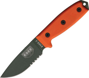 ESEE 3 Orange Partially Serrated (3.75″, OD Green)