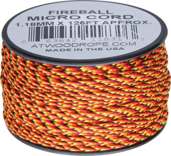 Atwood Rope MFG Micro Cord 125ft Fireball Atwood Rope MFG Micro Cord 125ft Fireball