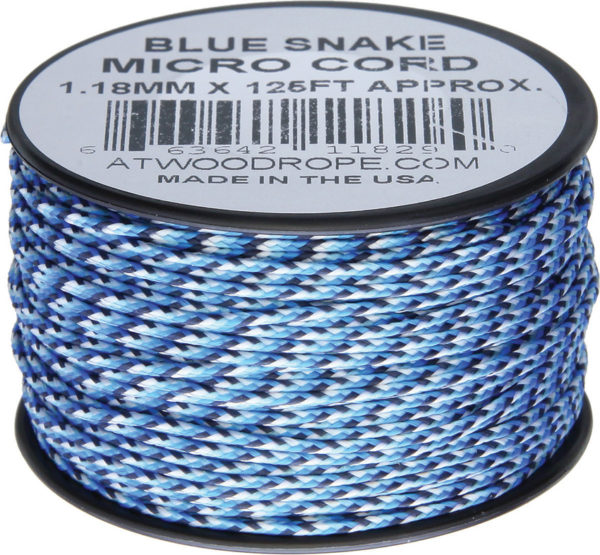 Atwood Rope MFG Micro Cord 125ft Blue Snake Atwood Rope MFG Micro Cord 125ft Blue Snake